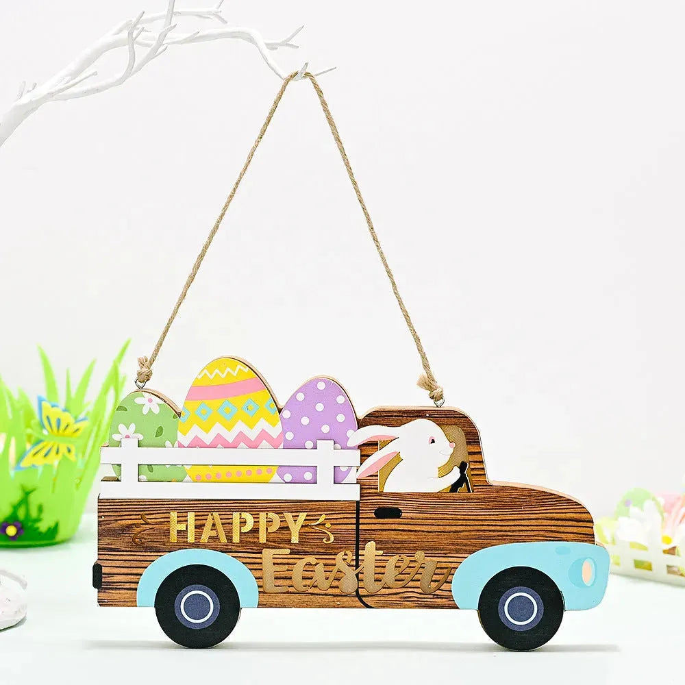 Easter Wooden Door Sign With Light - Bellarte Enchanté Easter Wooden Door Sign With Light